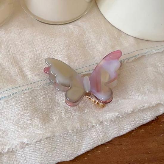 Nostalgie Side Bang Hair Clip, Three-Dimensional Butterfly Decor Hairpin, Acetate Plate Accessories for Secure Bangs And Half-Tied