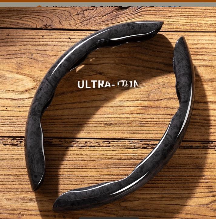 Mahogany Grain Anti-Slip Steering Wheel Cover for Men - Ultra-Thin, Year-Round Use