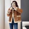 2024 Women's European-Style Lambswool Suede Jacket: Loose, Thick, Winter Motorcycle Design