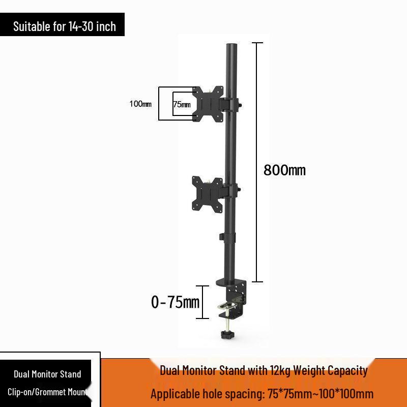 Dual Screen Rotating Monitor Stand for 14-27 Inch Displays with Adjustable Arm and Lifting Telescopic Feature