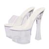 Women's Thick Heel Luminous High Night Club Shoes Sandals Shoes Catwalk Pole Dance Shoes Crystal Sole LFD-10367-Q2