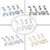 8Pcs Mixed Style Lip Tongue Eyebrow Nose Ring Barbell Body Piercing Jewelry