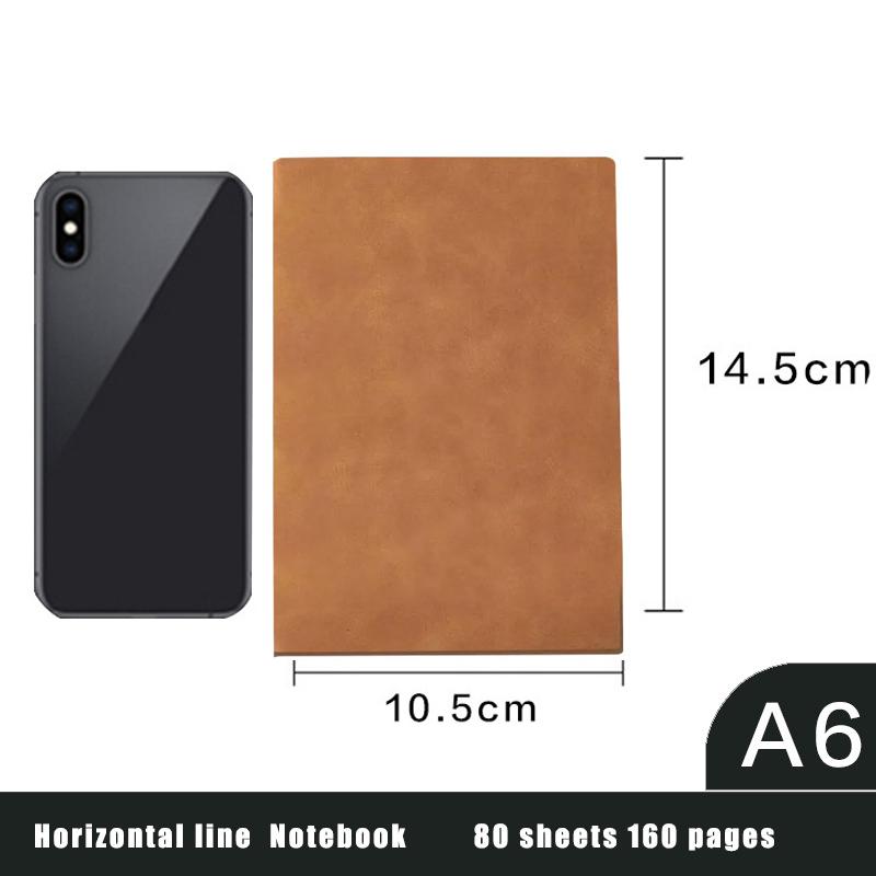 Утолщенный блокнот A6 для деловых заметок из овчины, 160 страниц, с подкладкой