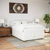 Box Spring Bed with Mattress White 140 x 190 cm Faux Leather