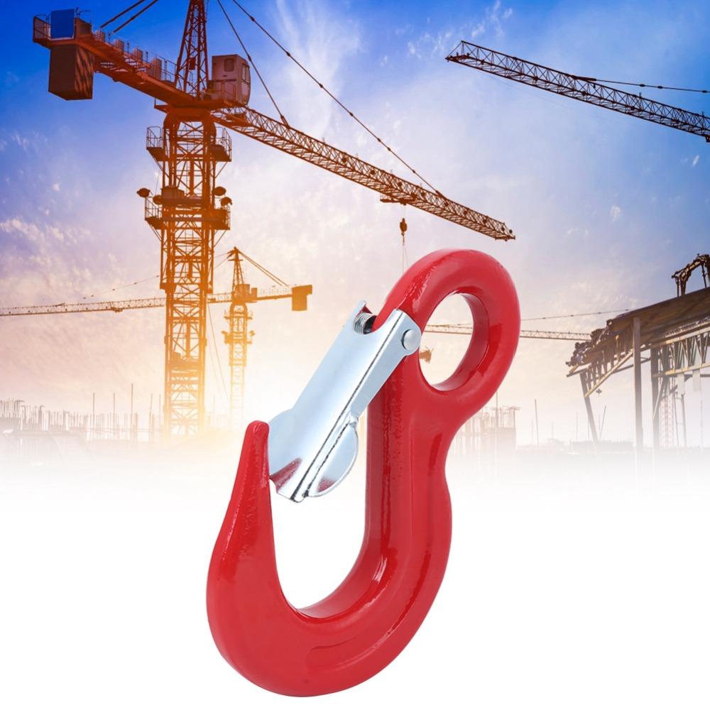 5000kg Load Capacity Alloy Steel Crane Hook Red Safety Latch Hook Ship Construction