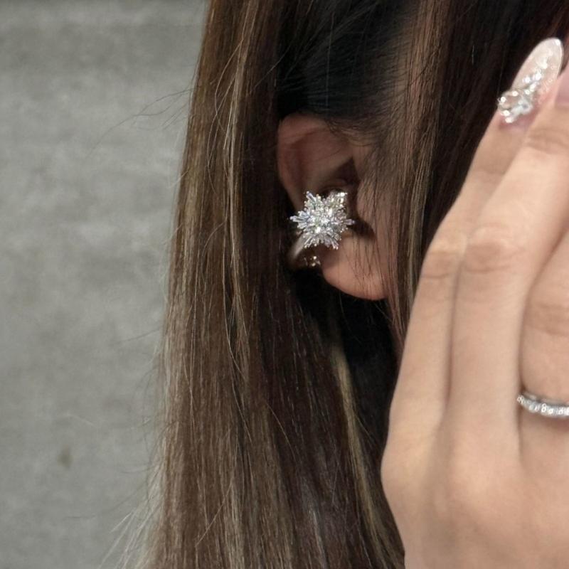 Элегантный зажим для наушников в виде снежинок со стразами, сверкающий сплав, зажим для наушников, персонализированный аксессуар своими руками.