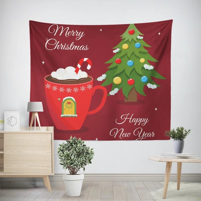 Рождество Новый год Конфеты Кофе Узор Гостиная Спальня Декоративный Гобелен