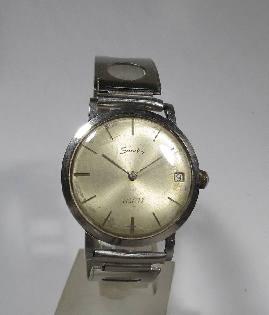 SEIKO Винтажные Sandoz Нержавеющая сталь около Швейцария Мужские часы, 1950