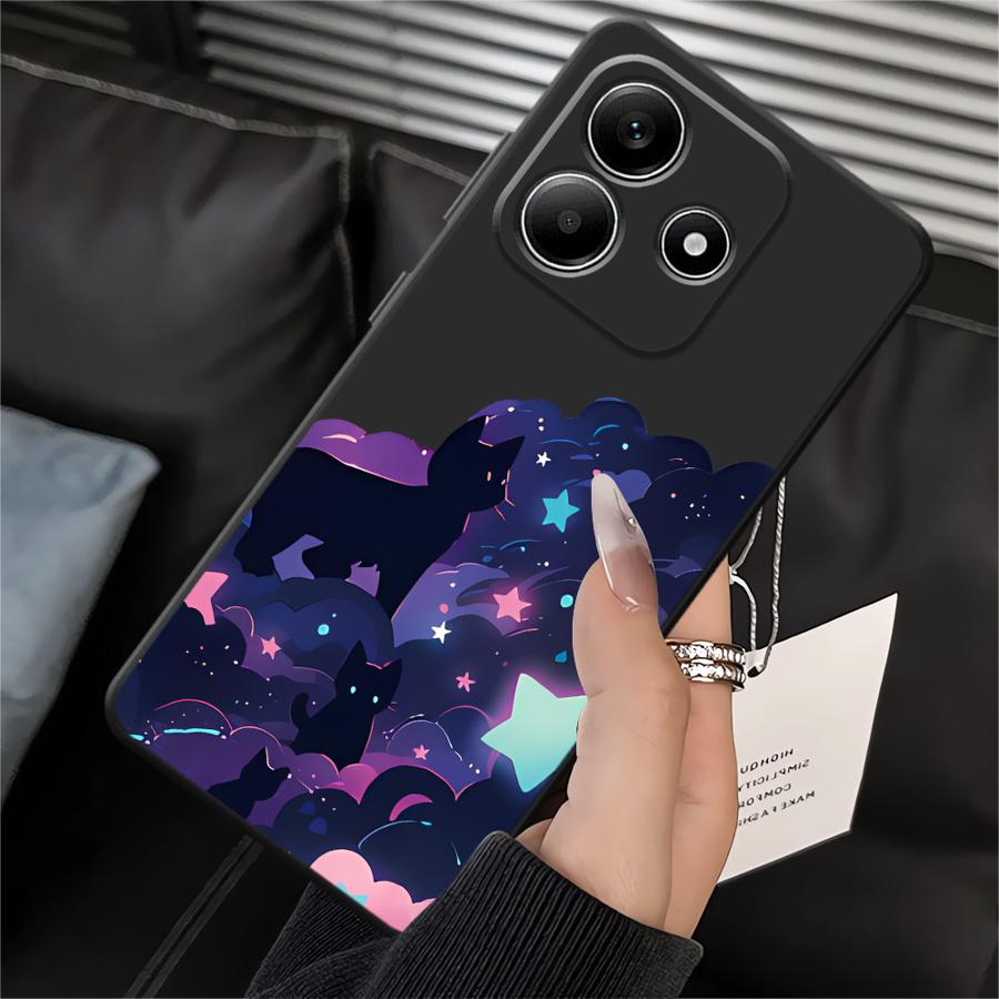 Чехол для телефона для Xiaomi Redmi Note 14 11S 14C A1 A2 A3 12 11 Pro 13 Pro Plus 9 8 7 12C 13C A4 A5 K40 K80 10 12S Черный Кот