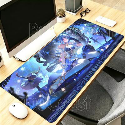 Игровой коврик для мыши Genshin Impact Odette, резиновый коврик для клавиатуры ПК с оверлоком, офисные аксессуары, нескользящий, HD-печать, XXL коврик для стола