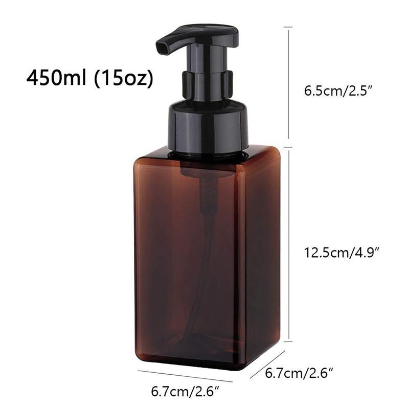 Square Transparent Foam Bottle Liquid Soap Whipping Mousse Point Bottled Shampoo Bath Gel Foam Storage Bottle