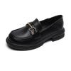 Weiwei Girl 105-6 Platform Loafers Women's Autumn Retro Small Leather Shoes British Style Thick Heel Soft Sole Single Shoes Women