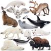TOYMANY 12PCS Animal Arctic Animal Figure Arctic Realistic Polar Animal Популярные фигурки на день рождения, новый год, возраст, набор, круг, модель, модель, животные,