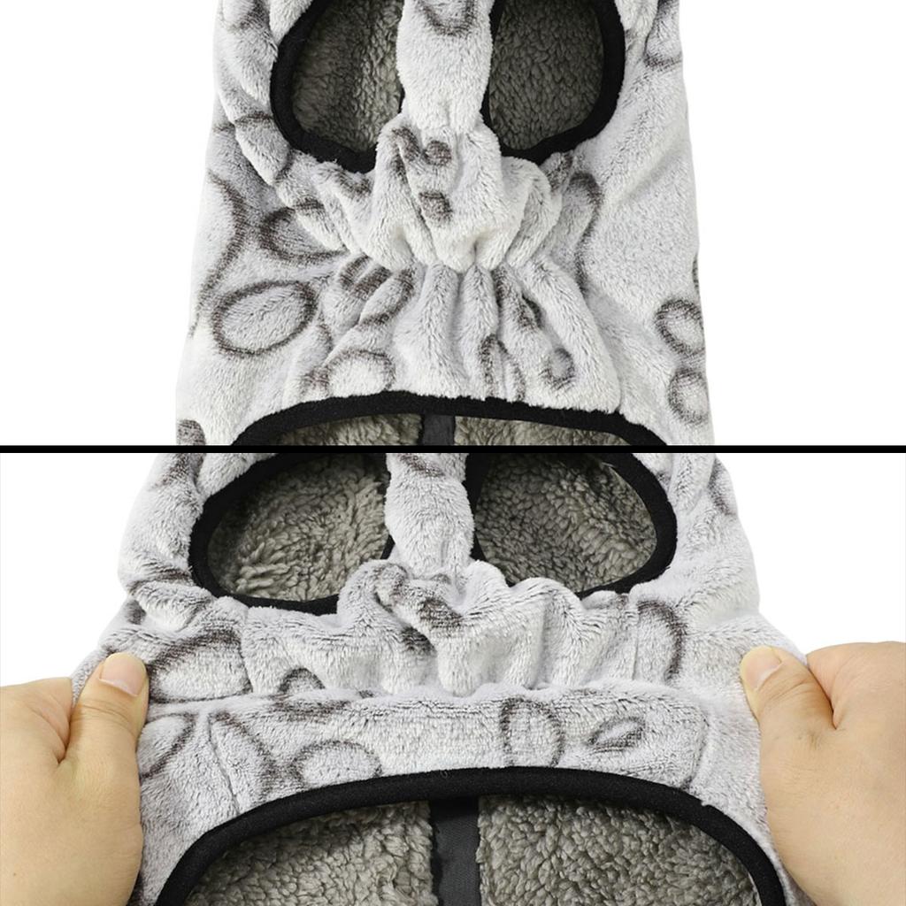 Winter Puppy Jacket Soft Fleece Dog Clothes Cute Paw Print Pets Warm Coat with D-Ring for Small Mediun Dogs Chihuahua Pug Pet Supplies