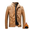Leather Jacket Men's PU Leather Jacket Autumn and Winter Korean Version Trendy Stand-up Collar Locomotive Clothing Tooling Jacket