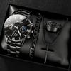 Fashion Business Geneva Calendar Watches Men's Stainless Steel Bracelet Pendant Necklace Ring Quartz Watch Set for Men