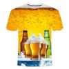 Street Pop Beer Series Printed T-shirt For Men Personalized Fun Casual Round Neck Harajuku Unisex Short Sleeve Top