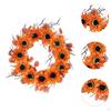 Fall Wreath Sunflower Large Artificial Wall Decor Welcoming Accent for Christmas Party