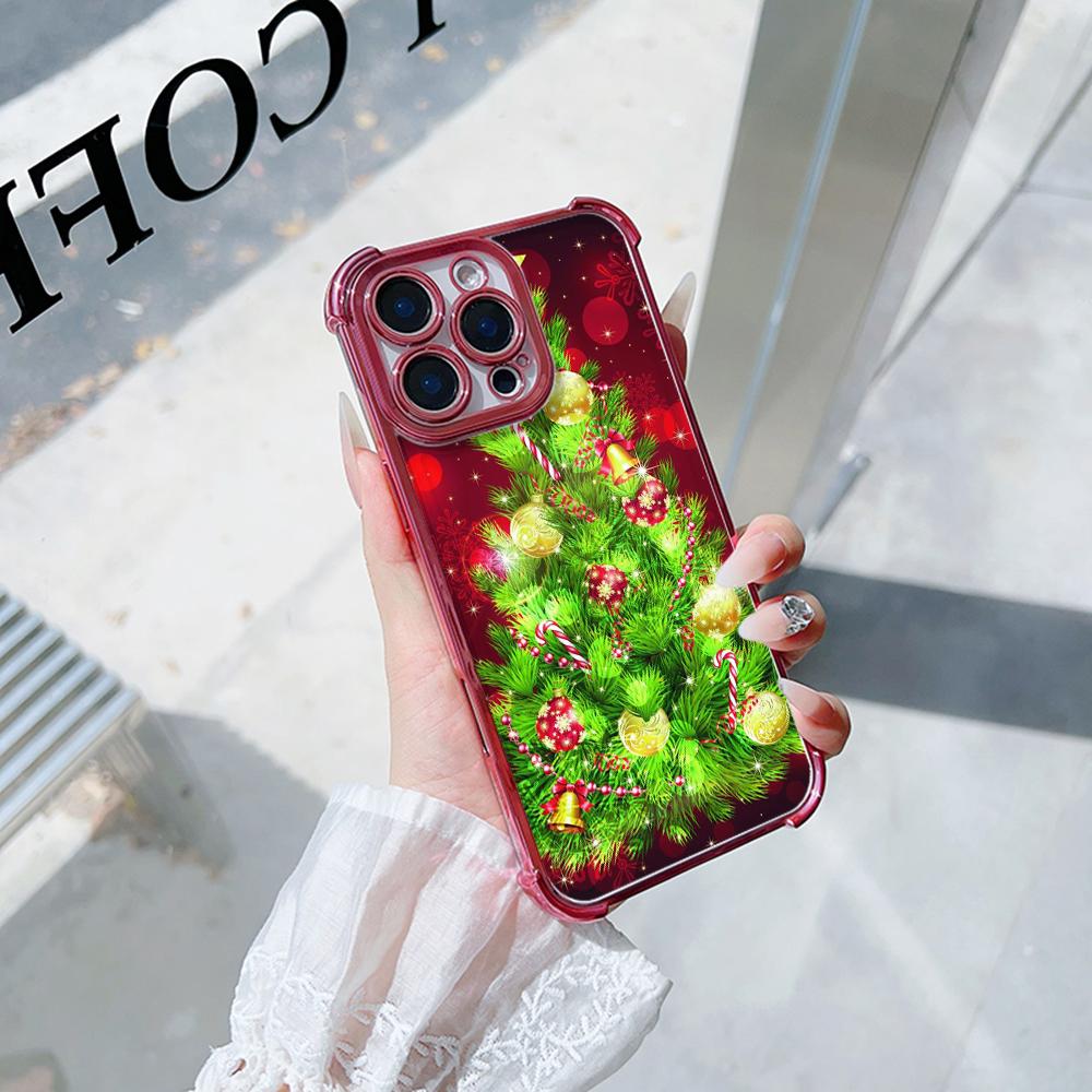 Ae113 Merry Christmas art Santa design art Гальванизированные чехлы для телефонов TPU для Xiaomi 11 Lite Redmi Note 13 Pro 12C Huawei Защитный чехол на четыре угла