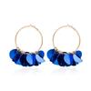Flower Colorful Sequin Earrings In Alloy For Trendy And Creative Style