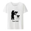 Funny Bear Grills Barbecue Animal Modal T Shirt UnisexShort-sleev Creative Breathable Humor Camisa Cool Casual Y2k Clothes