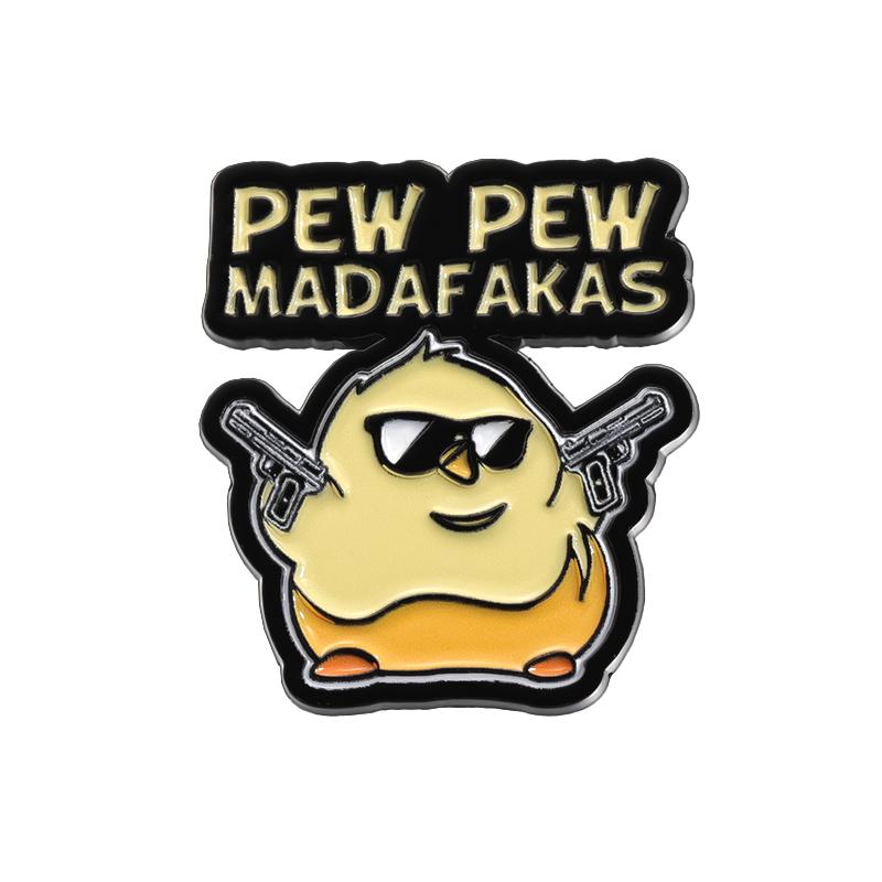 Эмалевая булавка Pew Pew Madafakas с изображением мультяшного кота, утки, лошади, брошь, аксессуары, значок на лацкан рюкзака, украшения в виде животных, подарки для друзей