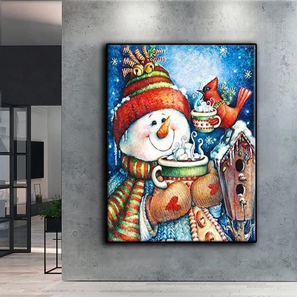 5D DIY Diamond Embroidery Christmas Tree Santa Snowman Diamond Painting Mosaic Home Decoration