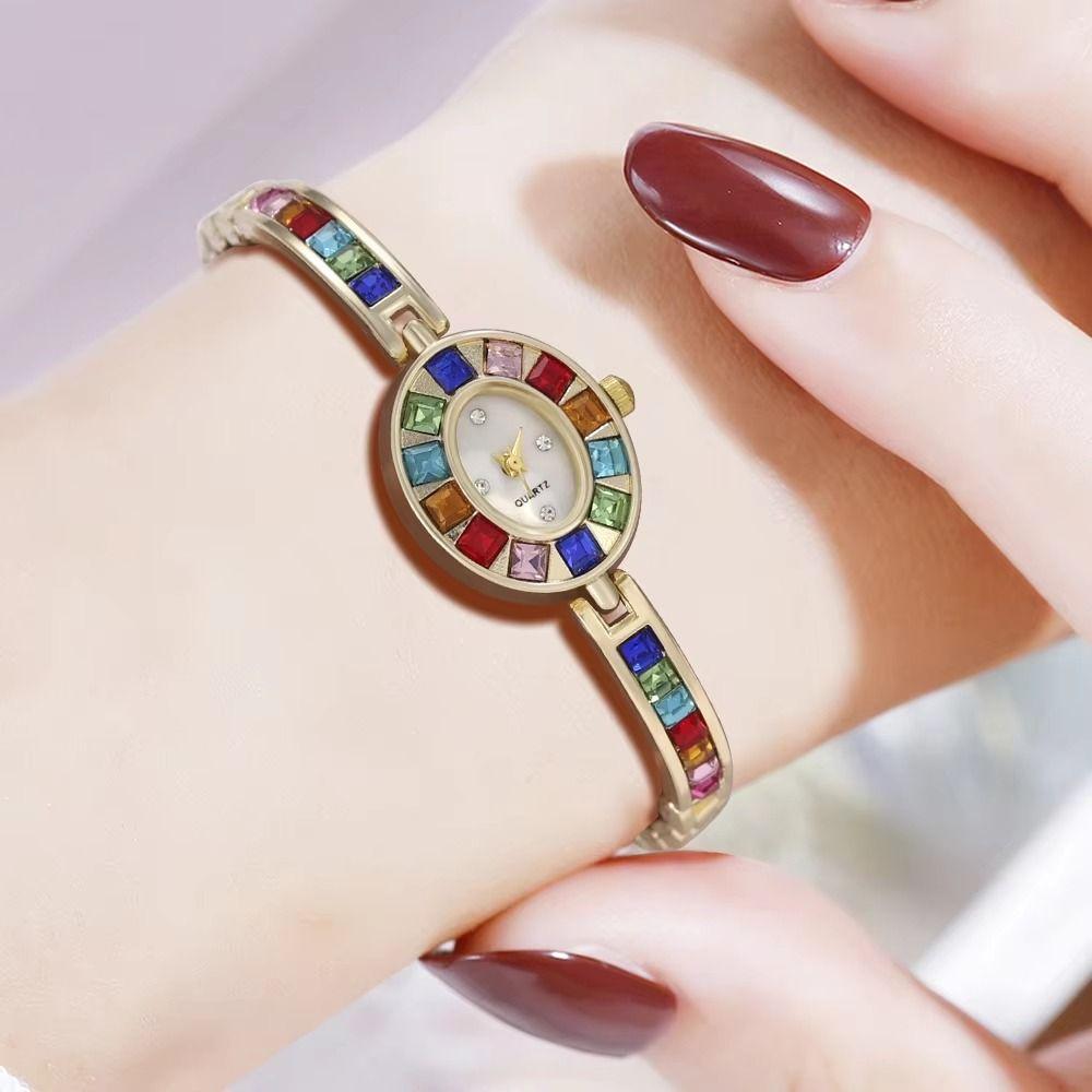 Bracelet Type Quartz Wristwatches Colorful Round Quartz Watch Women's Wrist Watch  Female