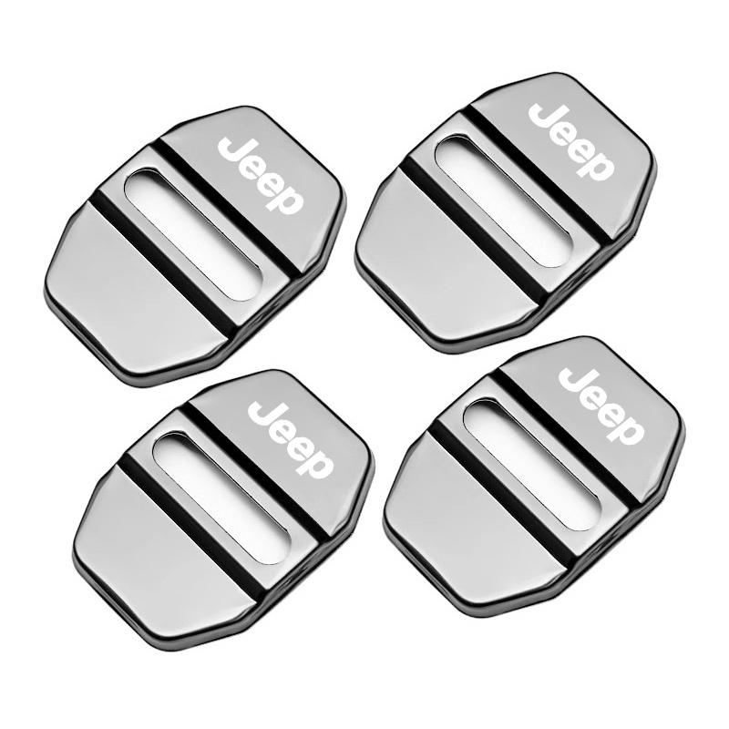 4Pcs Car Door Lock Cover Stainless Steel Cap Auto Accessories For Jeep Grand Cherokee Wrangler JK z Gladiator Compass Renegade