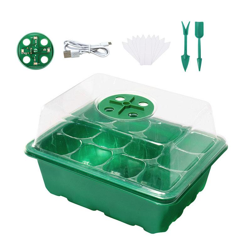 1 упаковка лотков для рассады с подсветкой, наборы лотков для рассады с регулируемыми куполами влажности и USB-кабелем для передачи данных
