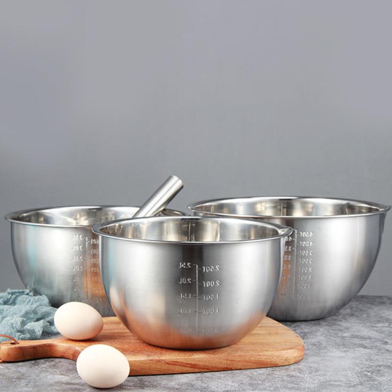 Чаши из нержавеющей стали, нескользящие миски для взбивания салатов, выпечки