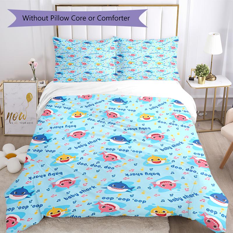 3pcs Shark Bedding Set Duvet Cover Closure Includes 1 Duvet Cover & 2 Pillowcases, Soft and Comfortable for All Seasons.