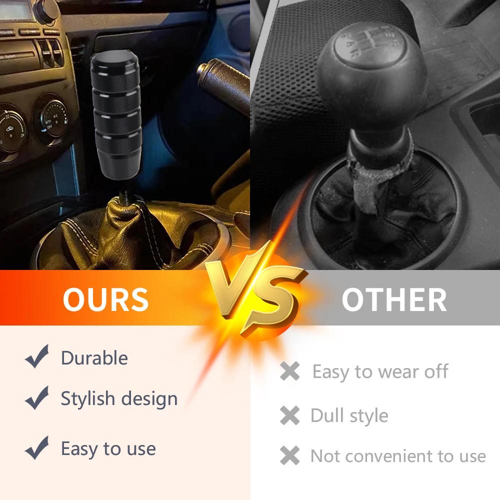 Ручка переключения передач для механической коробки передач 95 мм, универсальная, алюминиевая, с насечкой, ручка рычага переключения передач, новый стиль, нескользящая