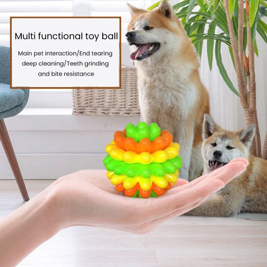 Dog Chew Toy Ball Spiky Dog Chew Ball Oral Care Heavy-Duty Rubber Molar Ball Toy for Medium Large Dogs Strong Chewers