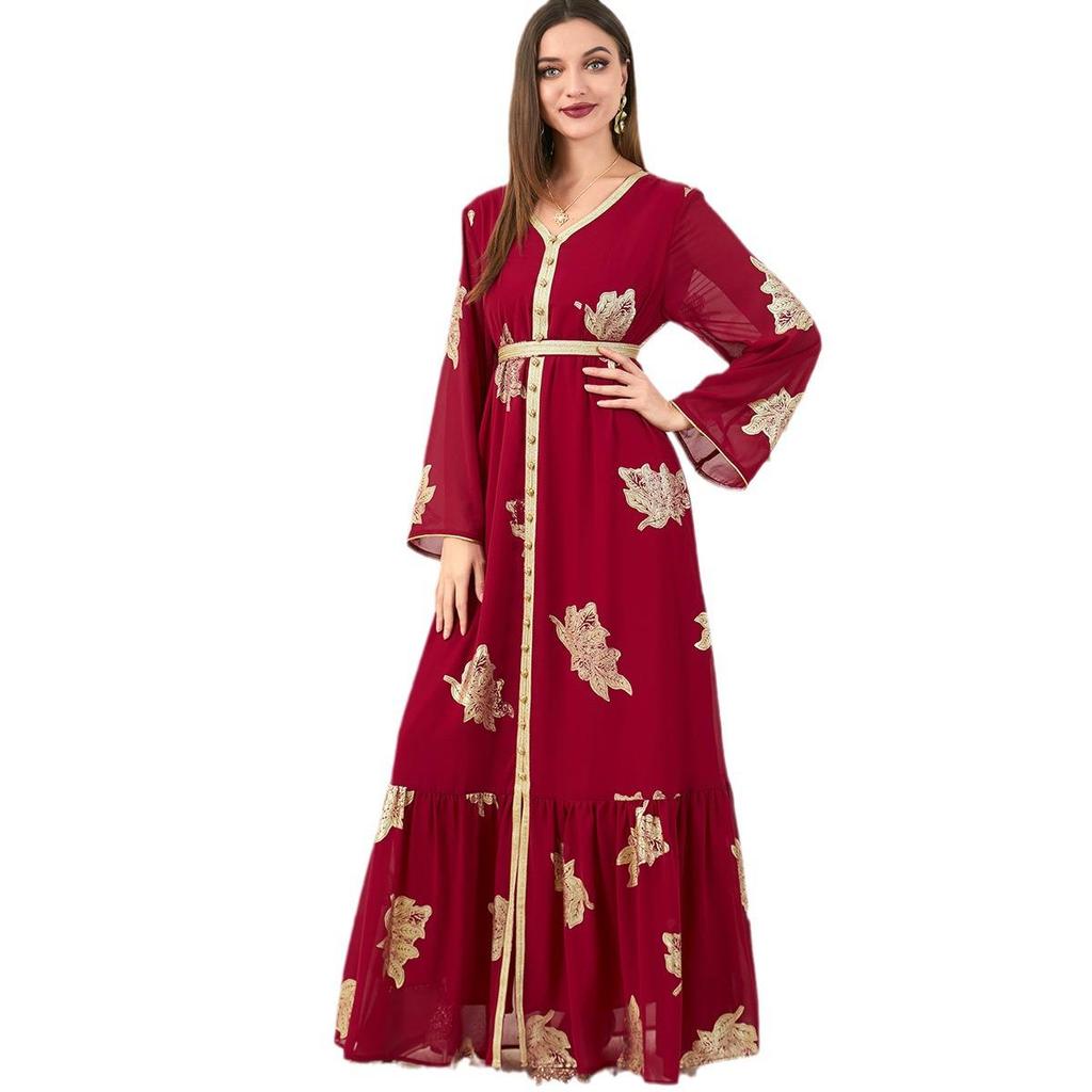 3203 Абая для женщин с Ближнего Востока с горячим тиснением - Модное платье на четыре сезона