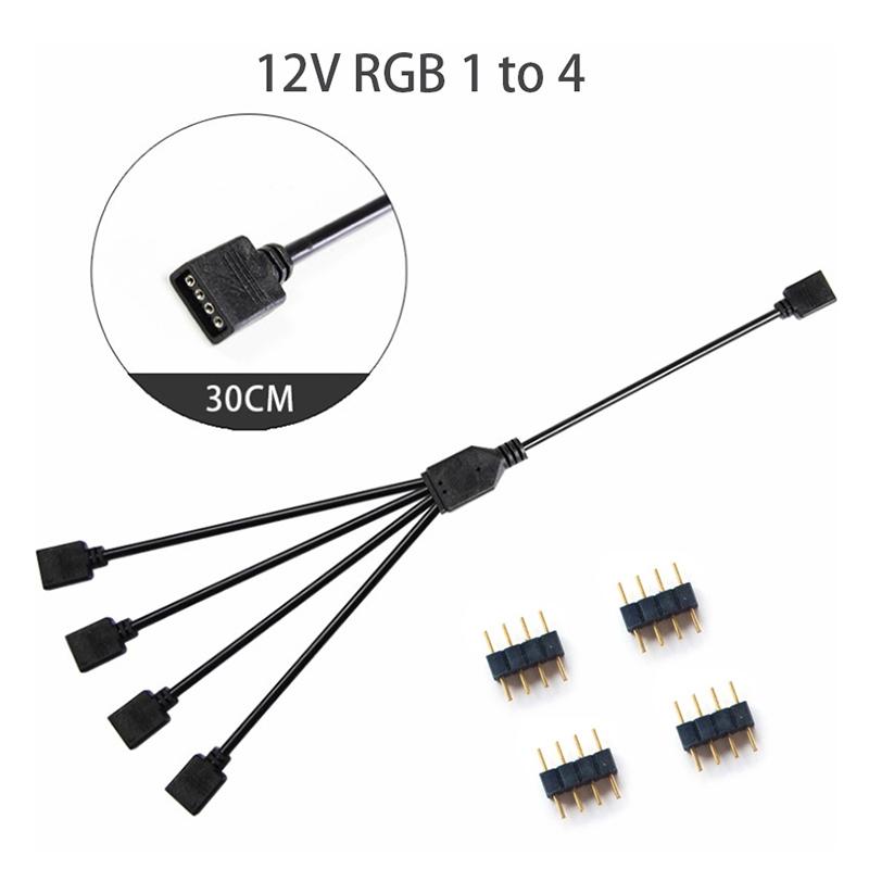 Синхронизирующий кабель для материнской платы 4-контактный 12V RGB 3-контактный 5V ARGB 1-в-2/1-в-3/1-в-4/1-в-5 Линия расширения