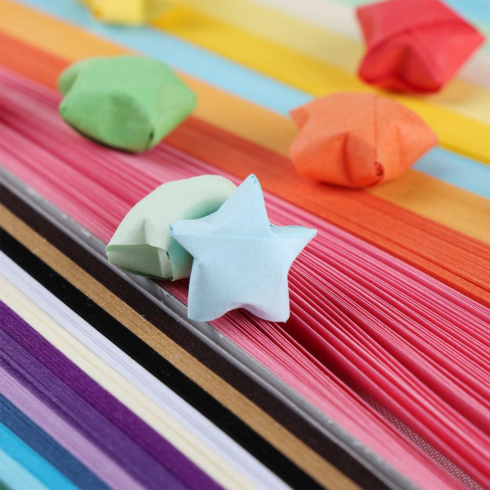 Sided Candy Colors Home Decor Mix-Color DIY Crafts Paper Strips Folding Star Scrapbooking Origami