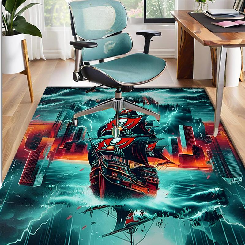 Tampa Bay Buccaneers Pattern Rug, Indoor/Outdoor Mat, for Picnic, Gameroom, Bedroom, Office, Living Room, Home Decor Carpet, Birthday Gift