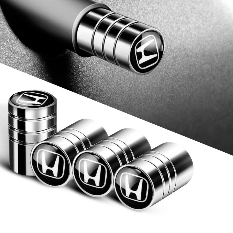 4 pcs For Honda Civic Accord Crider City XRV CRV HRV Inspire Fit Odyssey Envix Metal Car Wheel Tire Valve Caps Stem Case Covers YNGHK1