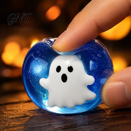 Stress Reducing Gadgets 2/4Pcs Halloween Ball Fidget Toy, Bat Ghost Pumpkin Themed Toy Squeeze Clear Sensory for Relieve Anxiety