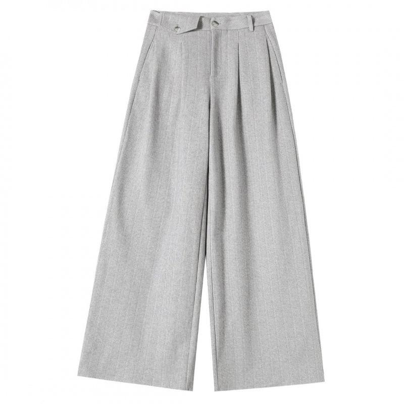 Wheat Ear Pattern Plush Wide-Leg Pants: High-Waisted, Warm, Straight Casual Floor-Length for Women, 2026