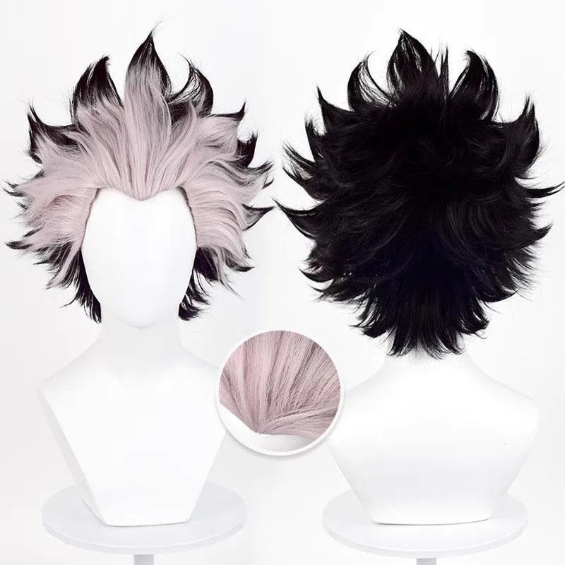 Парик для косплея Gen Narumi, розовый, черный, смешанный, короткий, термостойкий, синтетический, парик для Хэллоуина, аниме-парик + шапочка для парика
