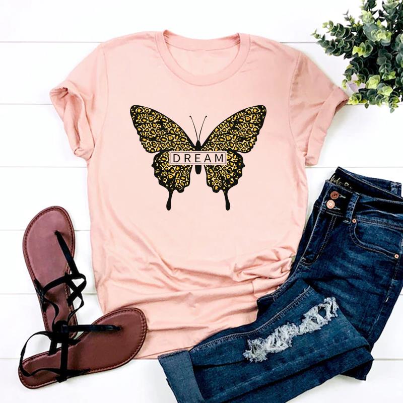 (Азиатский размер)Футболка в стиле 90-х с принтом в виде бабочки, милая футболка, повседневная, с коротким рукавом, женская, с принтом, женская, с графическим рисунком