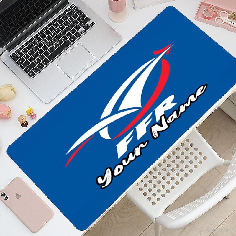 Custom Name France Rugby Theme Mouse Pad, Non Slip Rubber Base, Multifunctional Office & Home Decor, Perfect for Workspace Personalization.