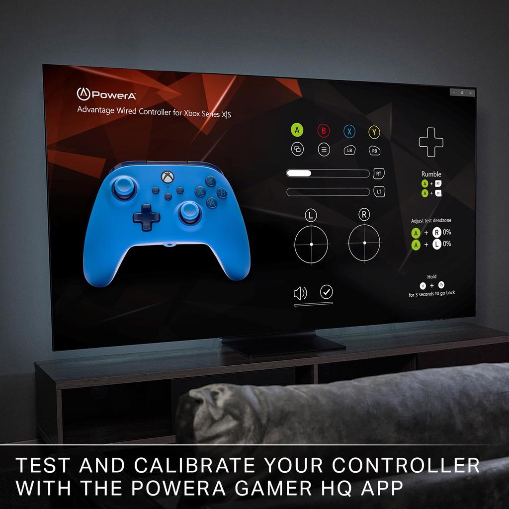 Год PowerA Advantage Проводной контроллер для Xbox Series Blue Функция двойной вибрации для Xbox Series PC Windows [2 Гарантия] XS - XS 10/11