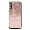 Чехол для телефона с розовой буквой, блестящий, для Samsung Galaxy S26 Ultra S25 Plus S24 FE S23 S22 5G S21 S20, черный, мягкий