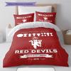 Man Utd  Pattern Bedding Quilt Set Quilt Cover Pillowcase Home Decoration Birthday Gift (1 * duvet cover + 2 * pillowcase, without core)