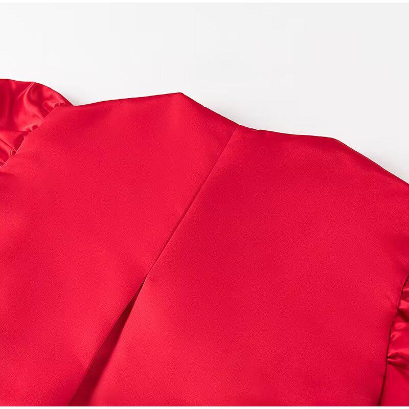 Women's Blouse Top with Puffe Sleeve Solid Satin Shirt New Spring Summer Female Sleeves O Neck Loose Short Shirt Female Blouses