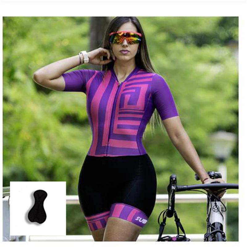 Женский велосипедный триатлонный костюм с коротким рукавом Tres Pinas Trisuit Cycling Skinsuit Велосипедный комбинезон Летний скоростной костюм Боди