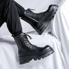 Fashion High Top Mens Outdoor Boots Luxury Brand Ankle Boot for Men British Style Leather Casual Boots Thick Bottom Basic Boots